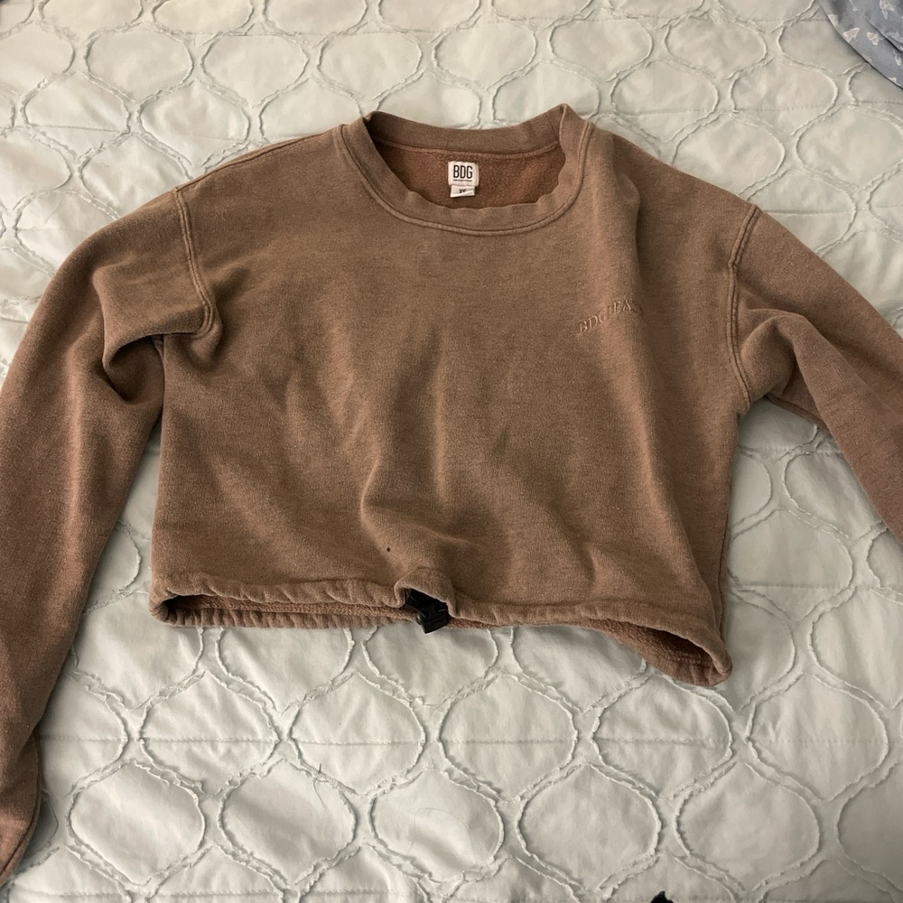 Women's Brown Cropped Sweater